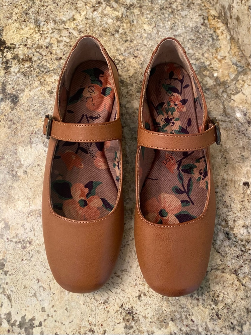 BOC Women’s Mary Jane Flats in Cognac Brown